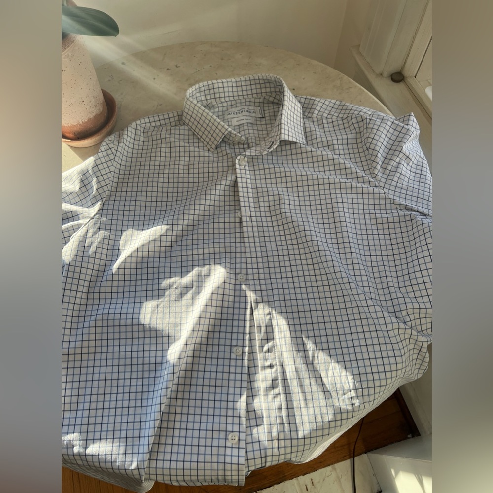 Mizzen + Main Shirt Men's Shirt Trim Fit Stretch Leeward windowpane XXL